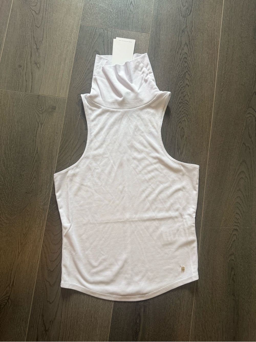 NWT Anine Bing cropped white turtleneck tank top (Sz XS)
